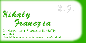 mihaly franczia business card